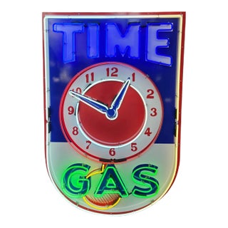 Vintage Gas Station Neon Sign, 20th Century For Sale