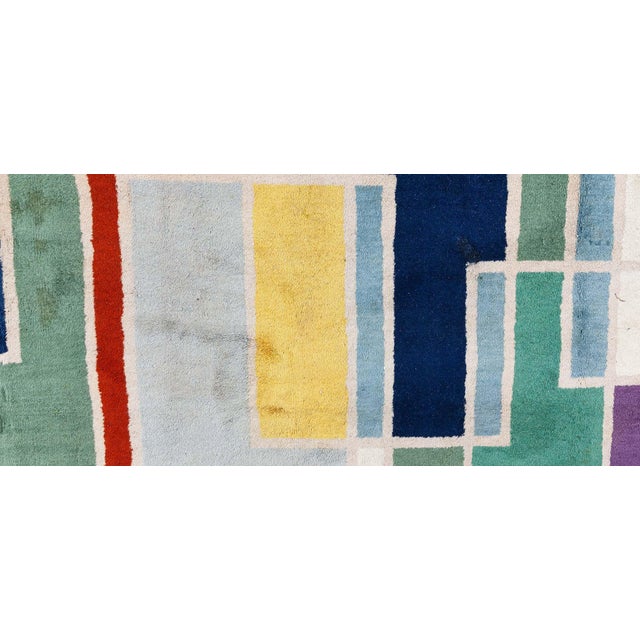 Blue Vintage European Art Deco Rug by Mario Radice at Doris Leslie Blau For Sale - Image 8 of 9