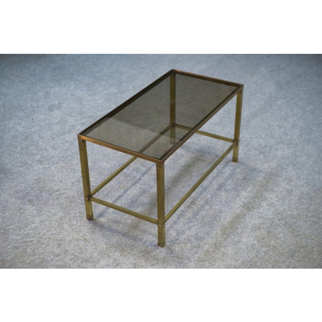1950s Brass and Smoked Glass Coffee Table, 1950s For Sale - Image 5 of 12