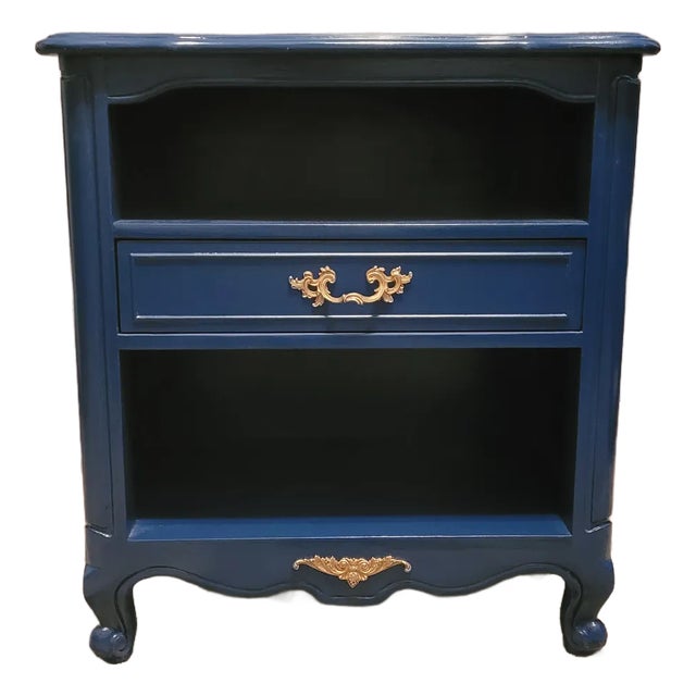 Refinished Midnight Blue Drexel Nightstand For Sale