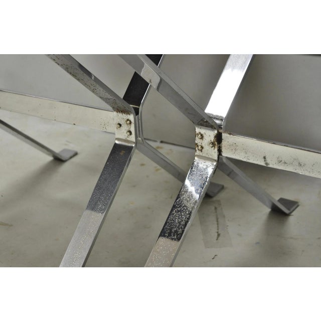 Vintage Alessandro Albrizzi Italy Mid Century Modern Chrome Director Chair Pair For Sale - Image 10 of 18
