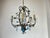 Aqua Large Vintage 1990s Wrought Iron Floral Chandelier With Crystal Flowers & Aqua Blue Stones Details For Sale - Image 8 of 17