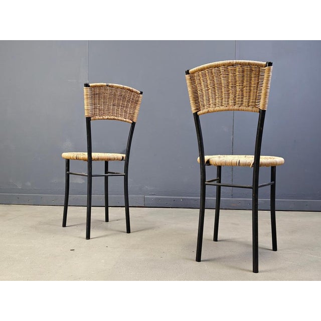 Beautiful wicker dining chairs with elegant black metal frames. Good for both indoor and outdoor use. Good overall...
