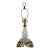 1950s Hollywood Regency Opaline Milk Glass & Cast Brass Accent Lamp For Sale