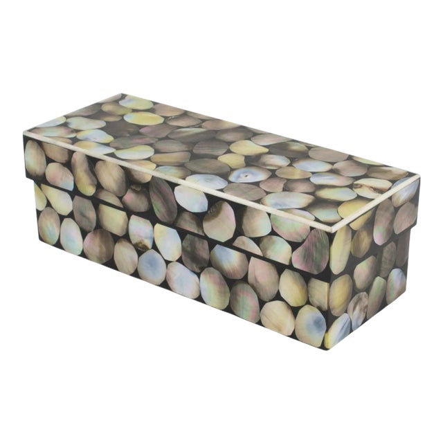 Early R and Y Augousti Paris Seashell Marquetry Box For Sale