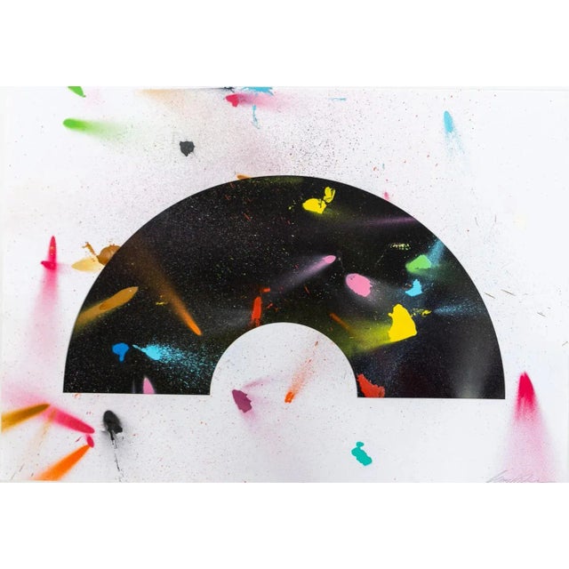 Colorplan paper, spray paint (various colours) 70 x 100 cm (27.56 x 39.37 in) Related subjects: abstract, spraypaint, Futura