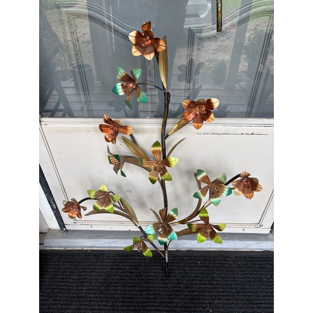 Metal Art Sculpture Floral and Leaves, Set For Sale In Houston - Image 6 of 12