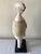 1980s Naida Seibel Mixed Media Figurative Sculpture With Brass Face & Feather Adornment, 27” H For Sale - Image 9 of 10