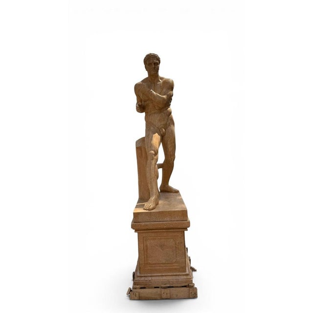Italian Artist, Large Sculpture of a Greek Athlete, 20th Century, Marble For Sale - Image 4 of 10