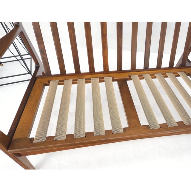 Ib Kofod-Larsen Danish Mid-Century Modern New Upholstery Walnut Frames Sofa & Chair Set Mint! For Sale - Image 4 of 15