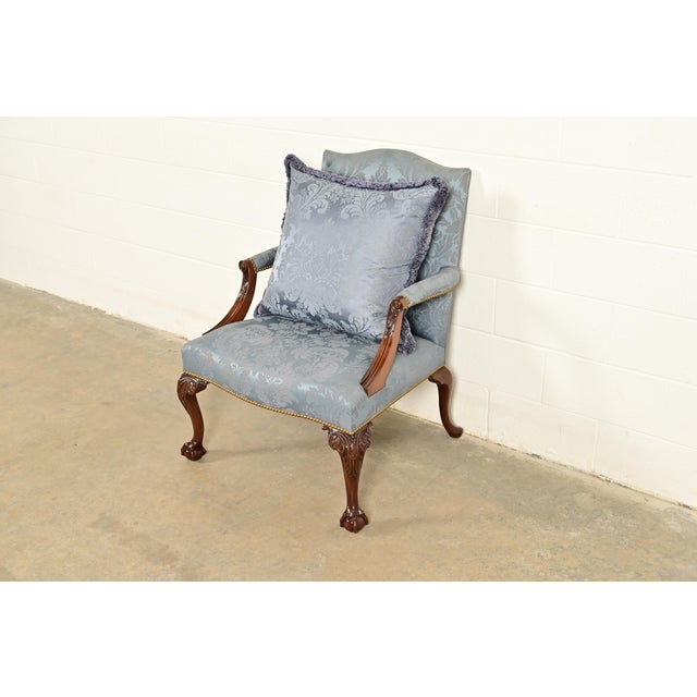 Kittinger Chippendale Carved Mahogany Open Arm Library Chair For Sale - Image 18 of 18