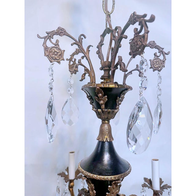 1950s 1950s Decorative Black and Bronze Chandelier For Sale - Image 5 of 10