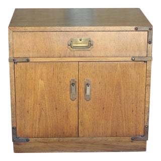Late 20th Century Campaign Style Nightstand For Sale