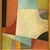 Mid-Century Modern Contemporary Abstract Oil Painting in Vintage Blue Painted Frame For Sale - Image 3 of 6