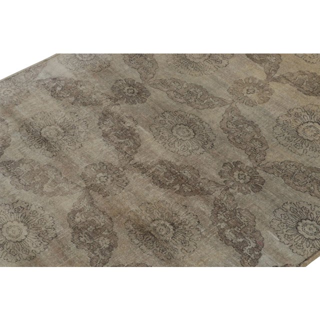 Rug & Kilim Rug & Kilim’s Classic Style Rug in Beige-Brown and Silver-Gray Floral Patterns For Sale - Image 4 of 6
