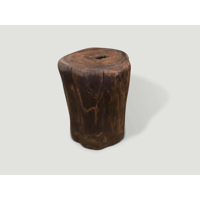 Contemporary Andrianna Shamaris Modern Organic Charred Tall Side Table For Sale - Image 3 of 6