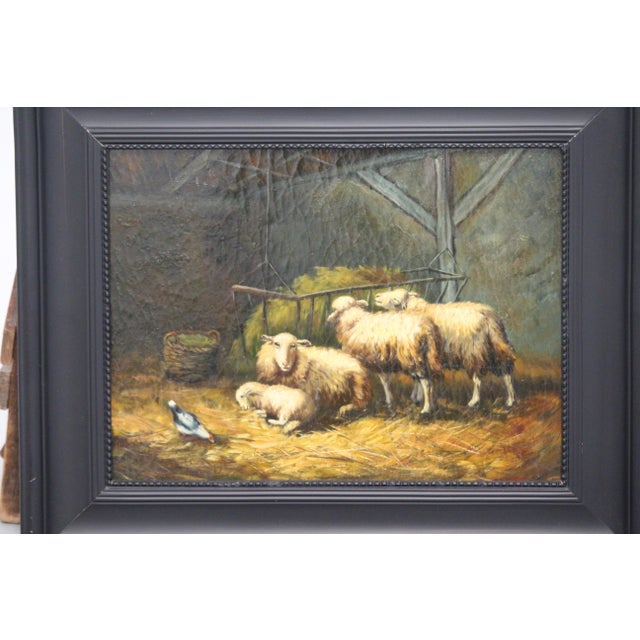 Rustic Sheep, 1920s, Oil on Board, Framed For Sale - Image 3 of 16