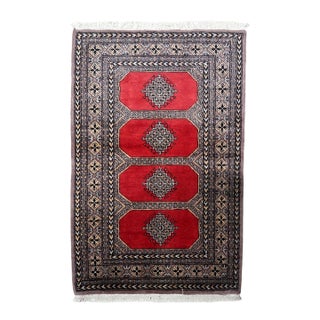 1960s, Vintage Uzbek Bukhara Rug 3' X 5' For Sale