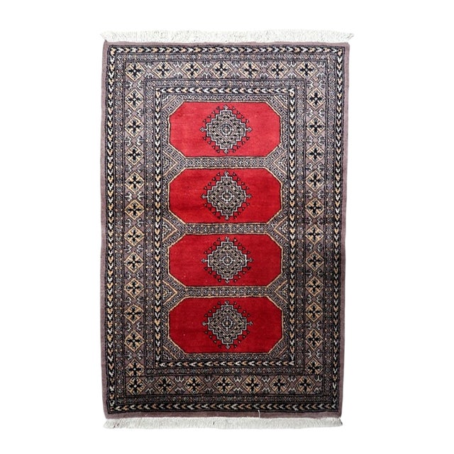 1960s, Vintage Uzbek Bukhara Rug 3' X 5' For Sale