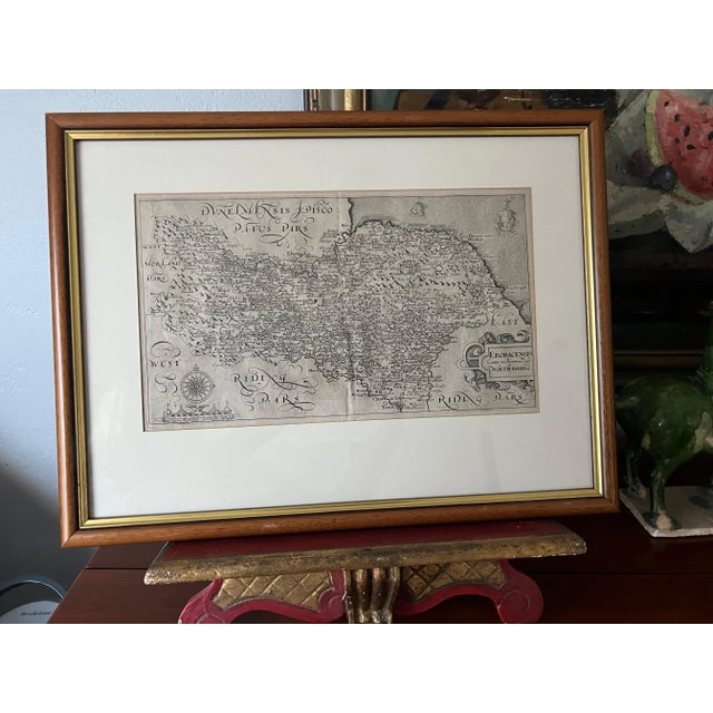 Framed Antique Map of The North Riding, England. Map purchased in 1987 in an antique store in London, UK. This map came...
