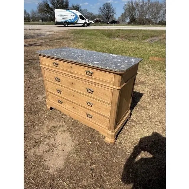 19th Century French Louis Philippe Commode from France. Made of Burl walnut, with marble top. the wood was professionally...