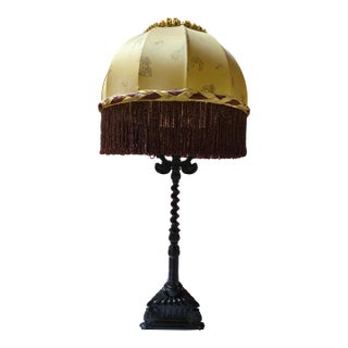 Antique E F Caldwell Bronze Figural Lamp Cherub Branch For Sale