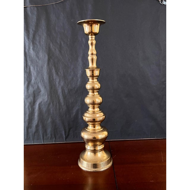 Offered for sale is a lovely tall Vintage Brass Taper Candlestick Holder Illuminate your next event, or simply make a...