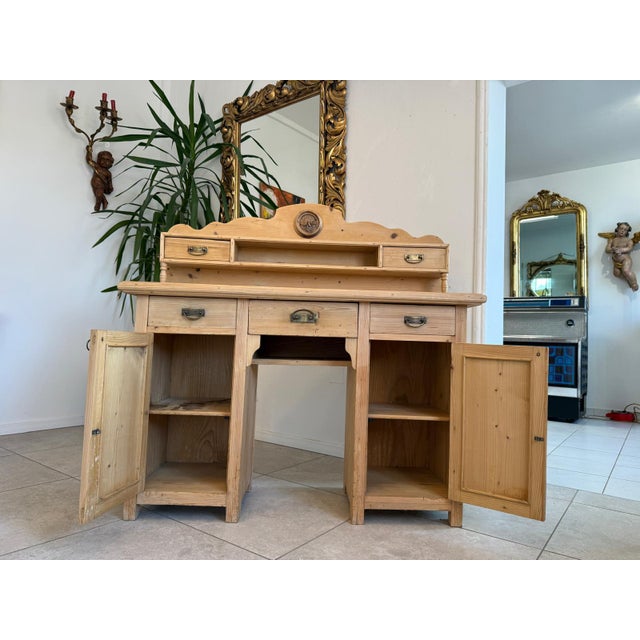 Rustic Art Nouveau Desk in Natural Wood, 1890s For Sale - Image 3 of 12