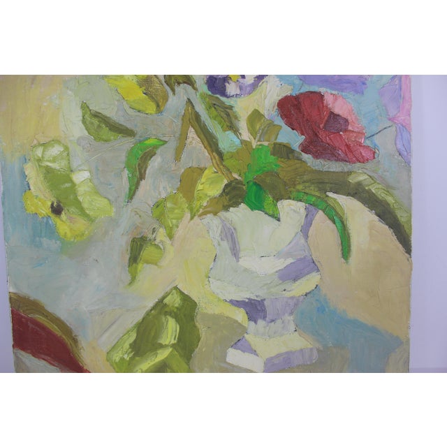 Vintage Abstract Floral Oil Painting Signed by Artist J Holbrook For Sale - Image 12 of 13