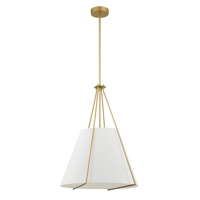 Modern Pair of Adaline Gold & White Pendants For Sale - Image 3 of 4