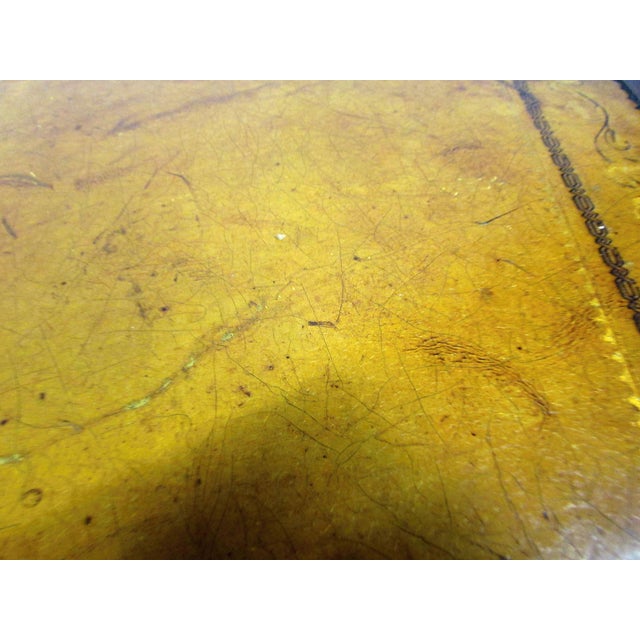 Mid 20th Century Antique Octagon Shaped Leather Top Rolling Side Table For Sale - Image 5 of 10