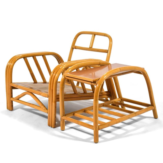 Ficks Reed Three Strand Rattan "Angles" Lounge Chair For Sale - Image 9 of 9
