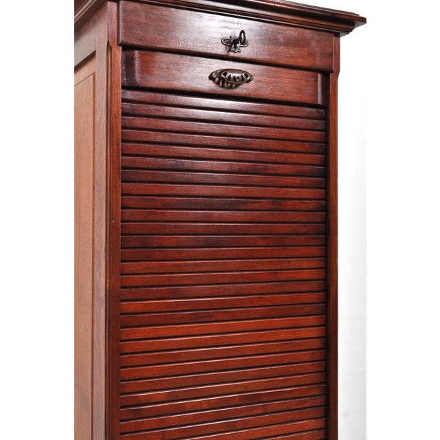Antique Roller Door Cabinet in Mahogany, 1880s For Sale - Image 3 of 13