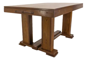 Mid-Century French Extending Oak Dining Table, 1940s