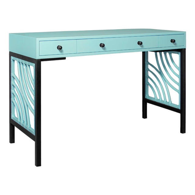Swirl Writing Desk - Turquoise For Sale