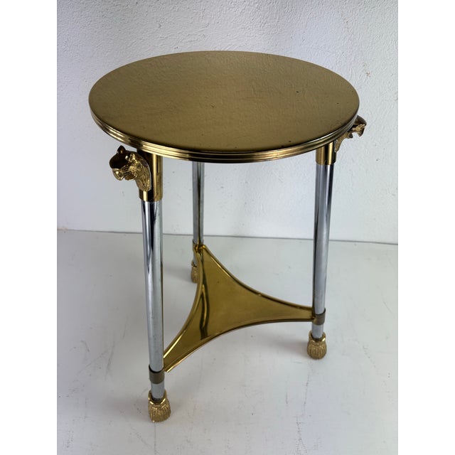 Modern Vintage Glamorous Brass and Chrome Martini Table For Sale - Image 3 of 10