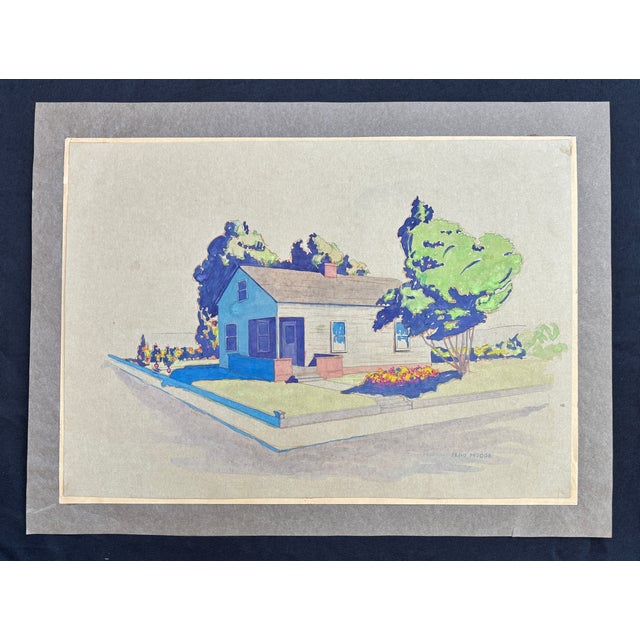 Architectual Study by Indiana Artist Zeno Hodge, Ca 1940s For Sale - Image 4 of 12