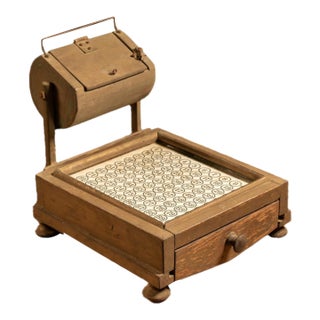 Antique Lotto Checker With Wooden Lotto Drum by Parker Brothers For Sale