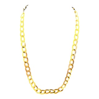 Vintage 18 Karat Yellow Gold 19.7 Gm Miami Cuban Link Like Chain Unisex, 22" For Sale