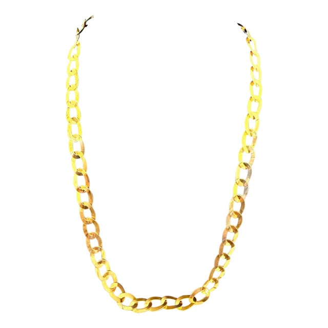Vintage 18 Karat Yellow Gold 19.7 Gm Miami Cuban Link Like Chain Unisex, 22" For Sale