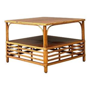 Vintage Stick Rattan Side Table