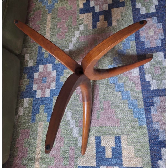 Mid-Century Danish Coffee Table in Teak with Circular Glass Top, 1960s For Sale - Image 4 of 11