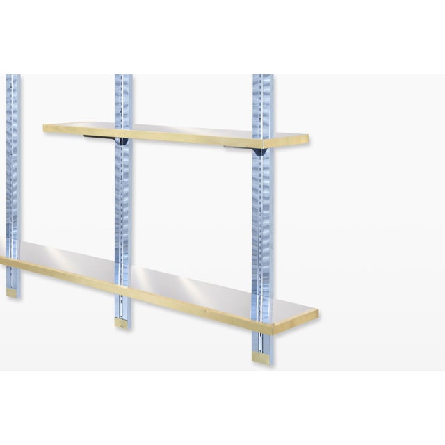 Mid-Century Modern Vintage Italian Chrome and Brass “Cityscape” Wall-Mounted Unit For Sale - Image 3 of 14