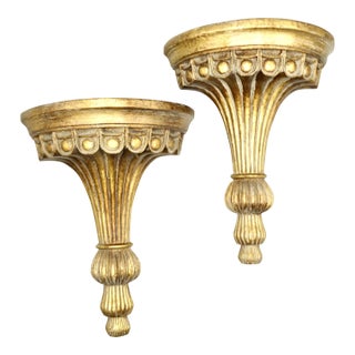 Italian Neoclassical Style Gilt Wall Bracket, a Pair For Sale