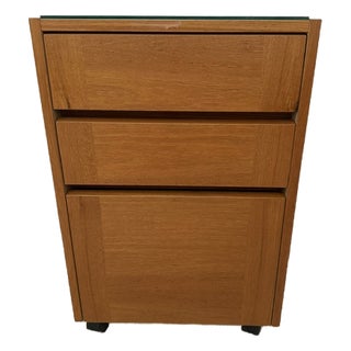 Mid-Century Modern Teak Desk Cabinets & Stand-Alone 2-Drawer Teak Box For Sale