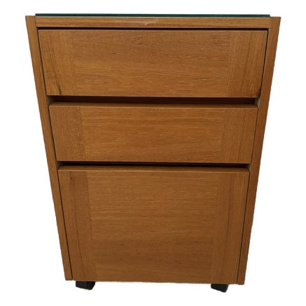 Mid-Century Modern Teak Desk Cabinets & Stand-Alone 2-Drawer Teak Box For Sale