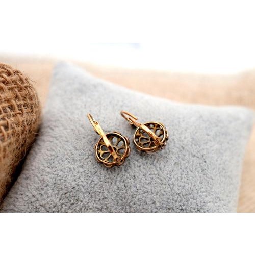 Gold and Silver Earrings with Cutouts, Set of 2 For Sale - Image 4 of 6