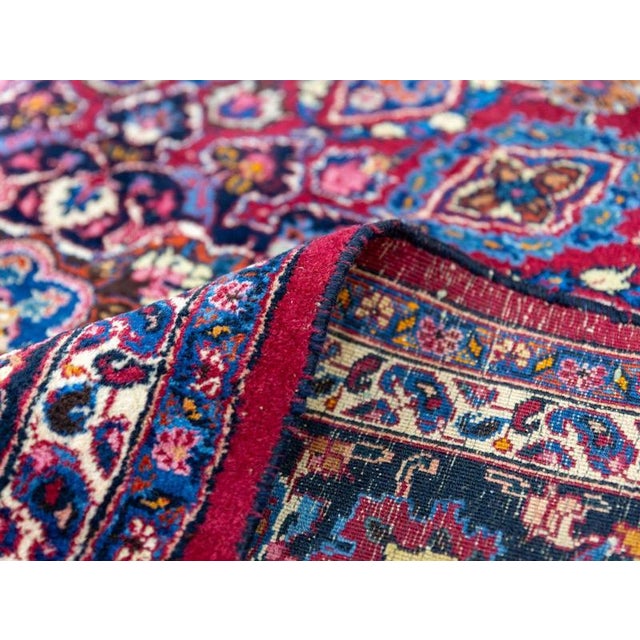 Textile Hand-Knotted Sabzevar Rug in Wool For Sale - Image 7 of 17