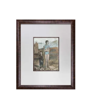 1940s Vintage Pablo Picasso "Harlequin and Boy" Lithograph Print
