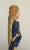 Blue Vintage 1950s Hand Painted Chalkware Angel With Harp For Sale - Image 8 of 12